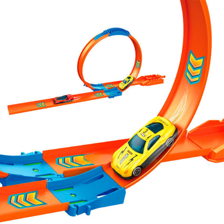 Set Pista De Autitos Metal X6 Loop Lanzador Estuche Set Pista De Autitos Metal X6 Loop Lanzador Estuche