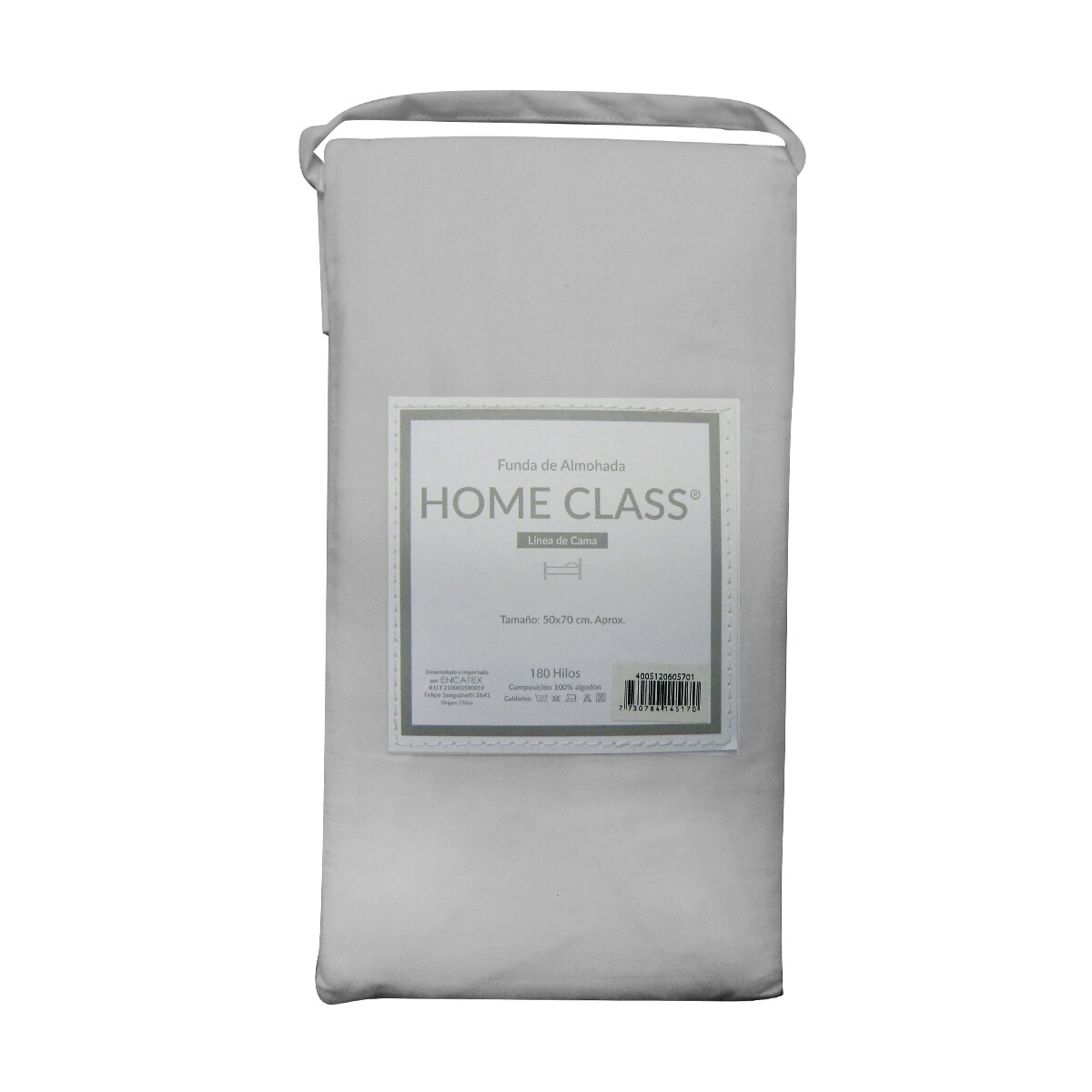 Funda Almohada 180 Hilos Home Class 100% Algodón - GRIS 