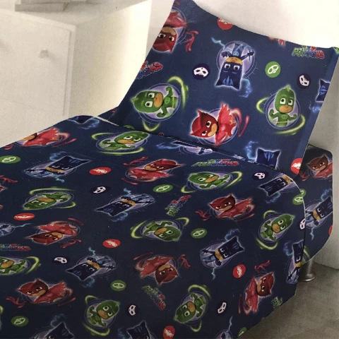 Juego Sábanas Infantiles Héroes en Piyamas 1 Plaza 100% Microfibra U