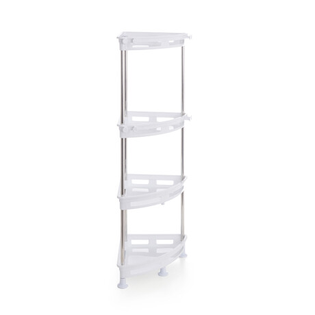 Estantería esquinero 4 estantes alu/plas 32x25x82cm BLANCO