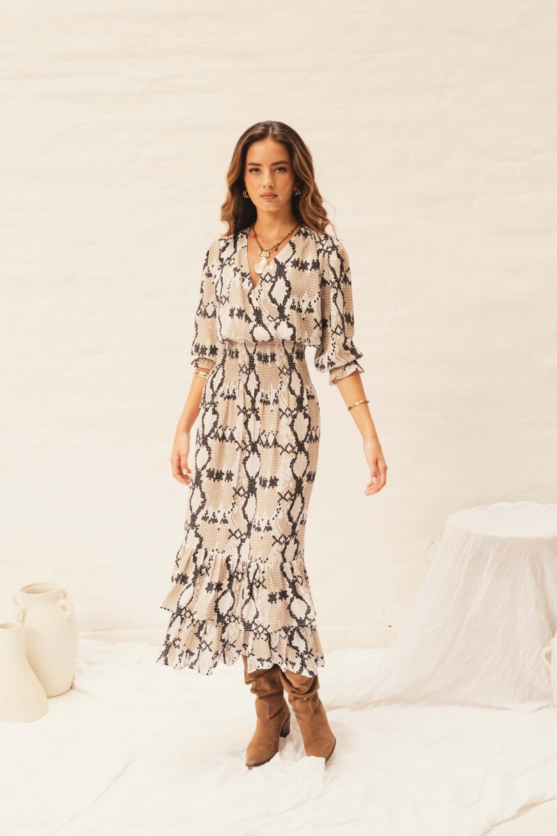 VESTIDO VALENTINA MAXI GOLD NATURAL SNAKE VESTIDO VALENTINA MAXI GOLD NATURAL SNAKE