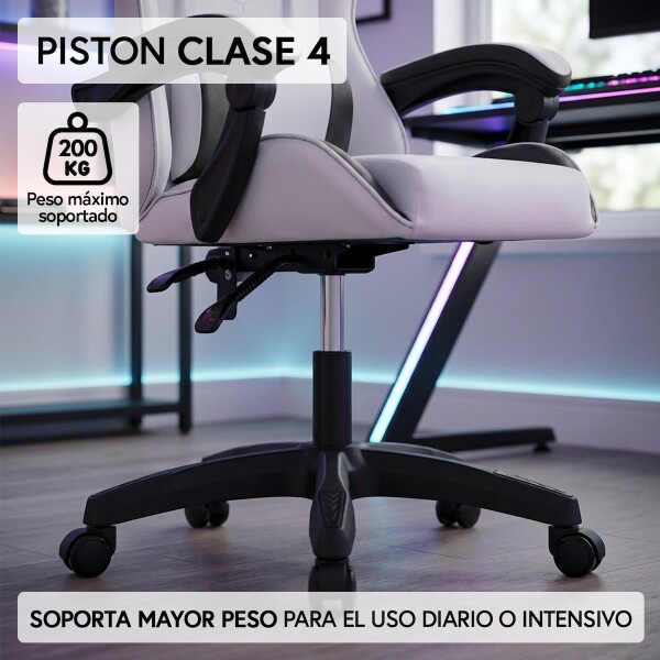 Silla Gamer Ergonomica Escritorio Reclinable Soporta 200kg Imback Blanco con Negro Silla Gamer Ergonomica Escritorio Reclinable Soporta 200kg Imback Blanco con Negro