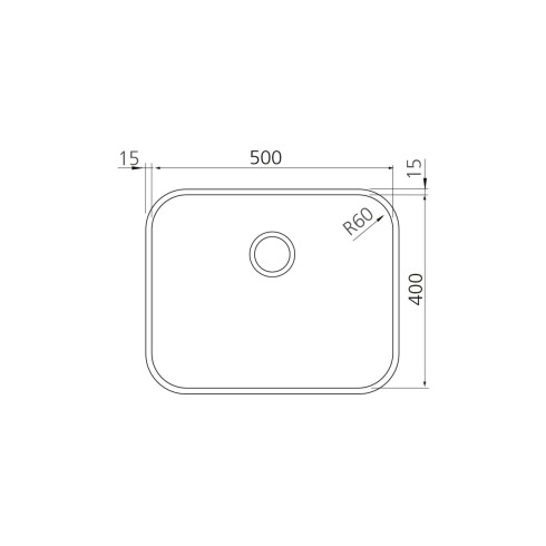 Pileta De Cocina Satinada 50X40X18.5 000