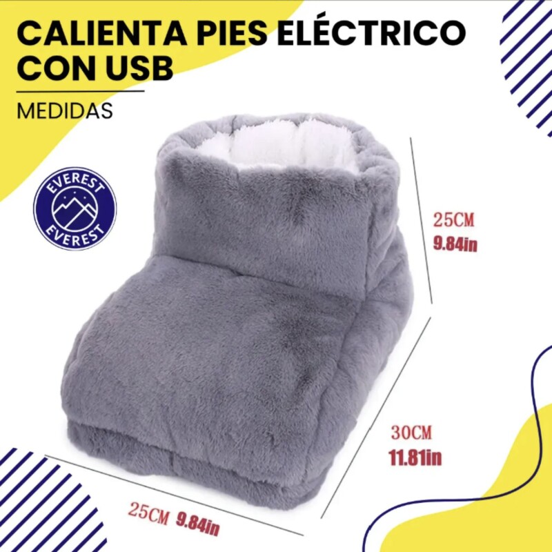 Calienta Pies Eléctrico Tipo Bota Gris USB C/Cable Incl. Calienta Pies Eléctrico Tipo Bota Gris USB C/Cable Incl.
