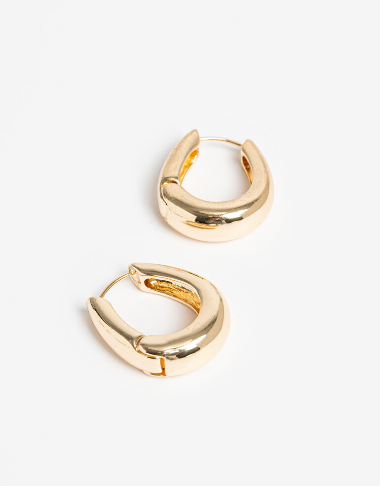 Aros Argollas Metal Aro Argolla Metal Bold. - Dorado