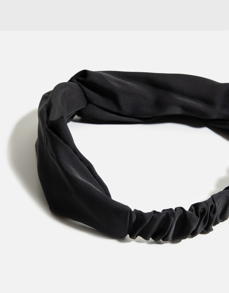 Vinchas Textiles Lisas Vincha Con Nudo - Negro