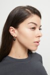 PENDIENTES EN ALEACIAÓN DE METALES BAÑADA EN ORO 18K CON MURANO NEGRO Pendiente