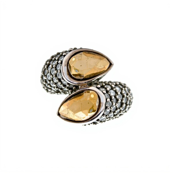 Anillo Varios-Plata y Oro-Piedra Zirconia-AN5588 conpiedra