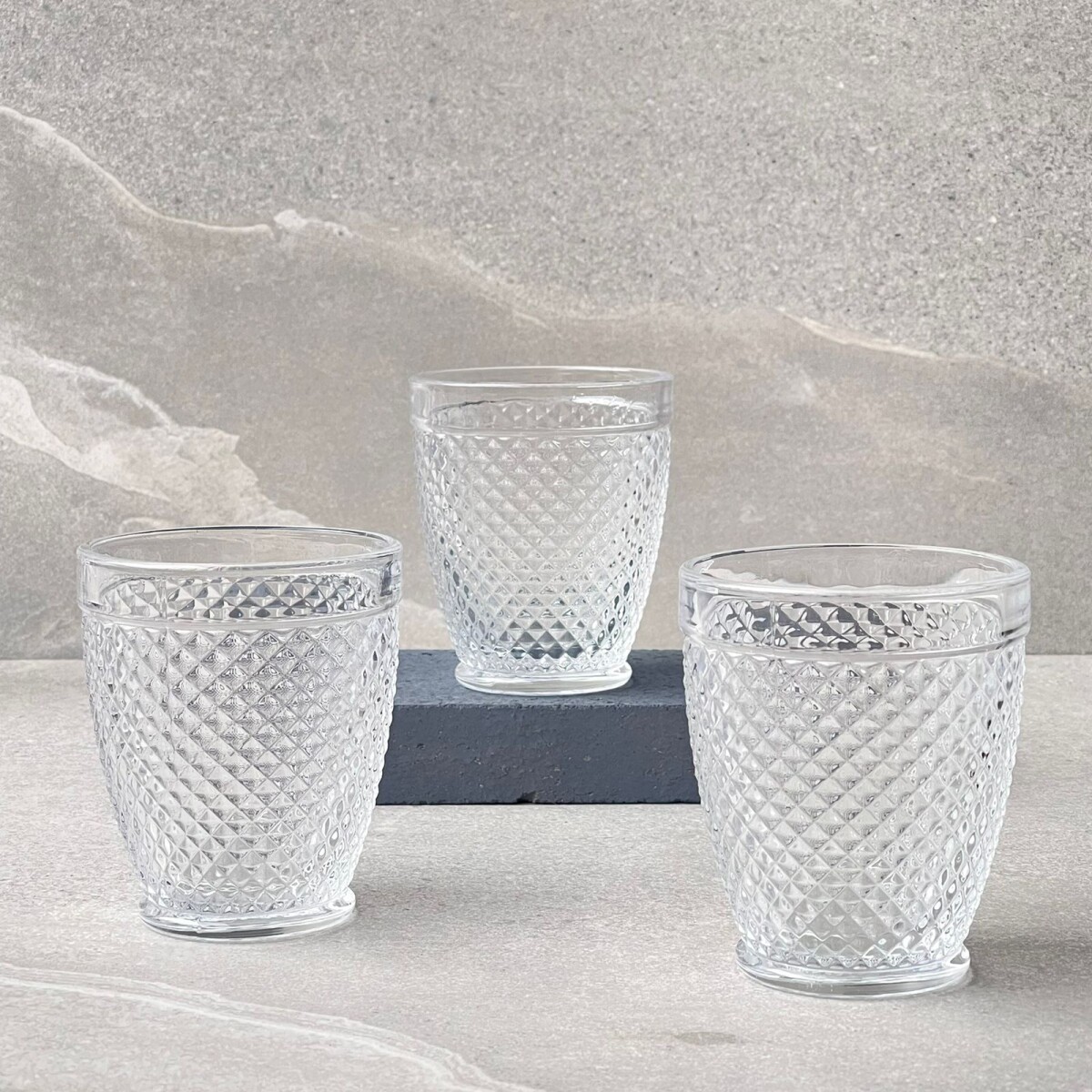 Juego De 6 Vasos Vidrio Labrado Vicenza 250ML 