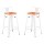 Pack 2 Taburetes Tolix con Respaldo y Asiento de Madera Lumax Blanco