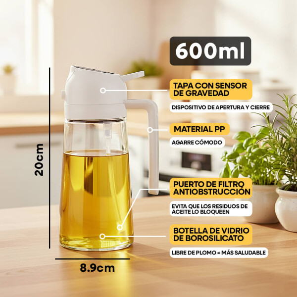 Spray Aceite Vinagre Pulverizador Liquidos Rociador 600ml IMBACK Blanco Spray Aceite Vinagre Pulverizador Liquidos Rociador 600ml IMBACK Blanco