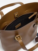 Bolso Tote Con Penduro camel