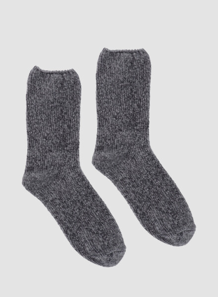 Medias crew tejido cheniile soft Gris