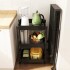 Carro Organizador 3 Estantes Con Ruedas Multiuso Plegable Color Variante Negro