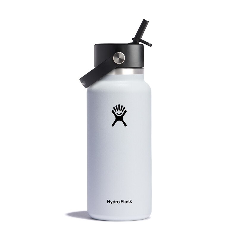 32 Oz Wide Straw Cap White