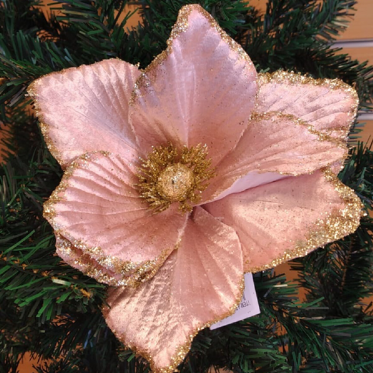 Flor Navideña Oro 19cm 