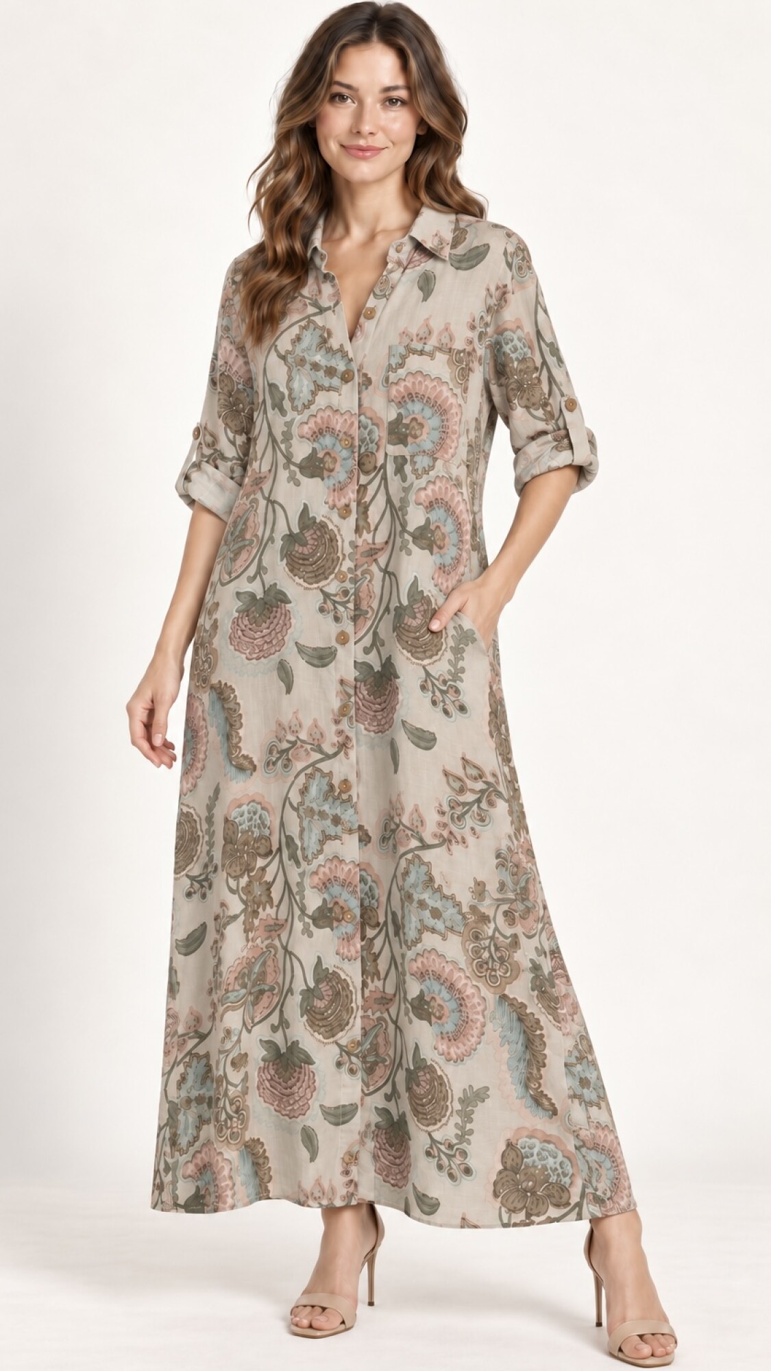 VESTIDO CAMISERO ALLI Beige
