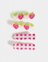 Hebillas Infantiles Con frutas Set De Piquitos - Combinacion Tricolor