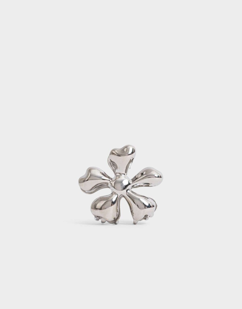 Broche De Flor - Plateado 