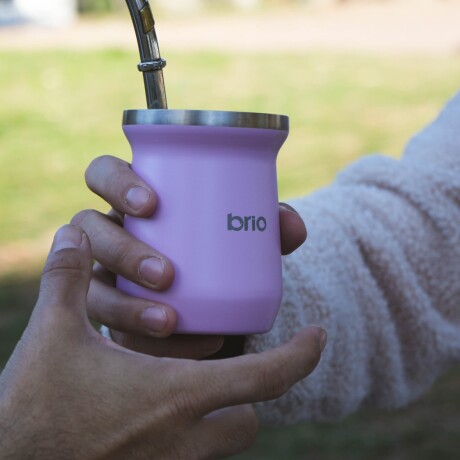 Set De Termo 1 Litro Y Mate Diseño Clásico brio Acero Inox Lavanda