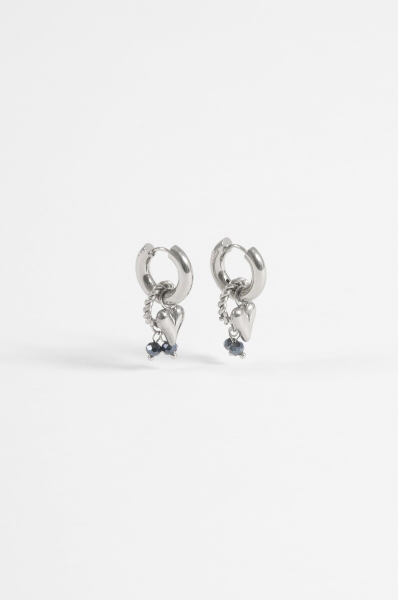 Aros acero cuore - plateado 