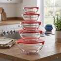 Pack Bowls de Vidrio con Tapa de Plastico x 5 Unidades Pack Bowls de Vidrio con Tapa de Plastico x 5 Unidades