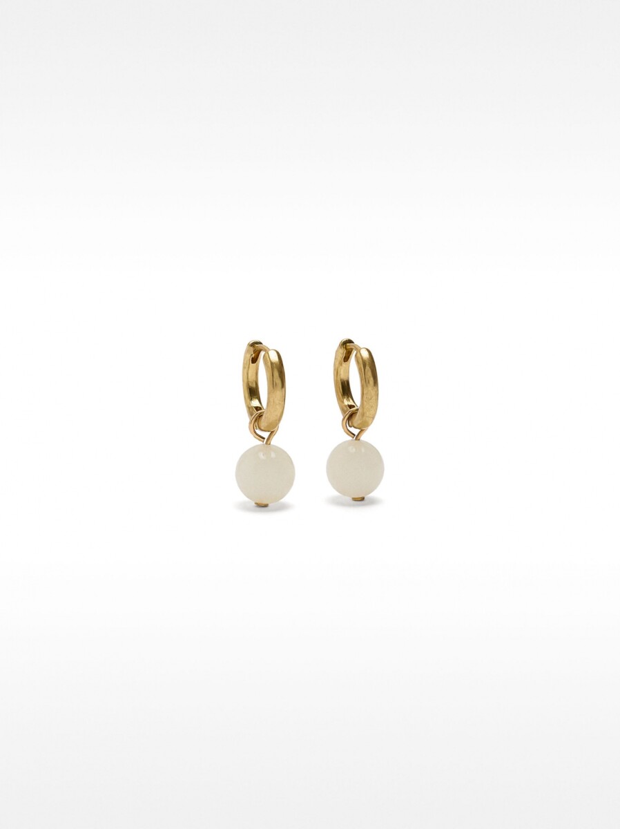 Aros Con Piedras - blanco 
