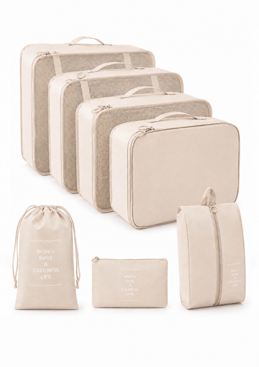 Set de Viaje 7 Piezas - Beige 