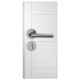 Puerta Desarmada Interior en MDF con Marco y Cerradura Lumax Blanca Lisa Diseño Ankara Herraje Plateado