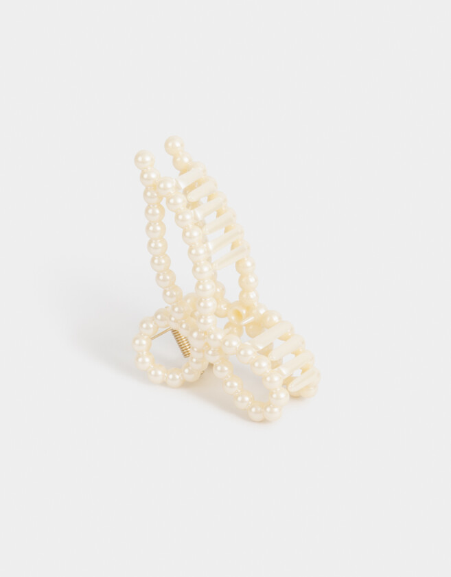 Broche Con perlas Broche Moño Con Perlas - Blanco Crudo