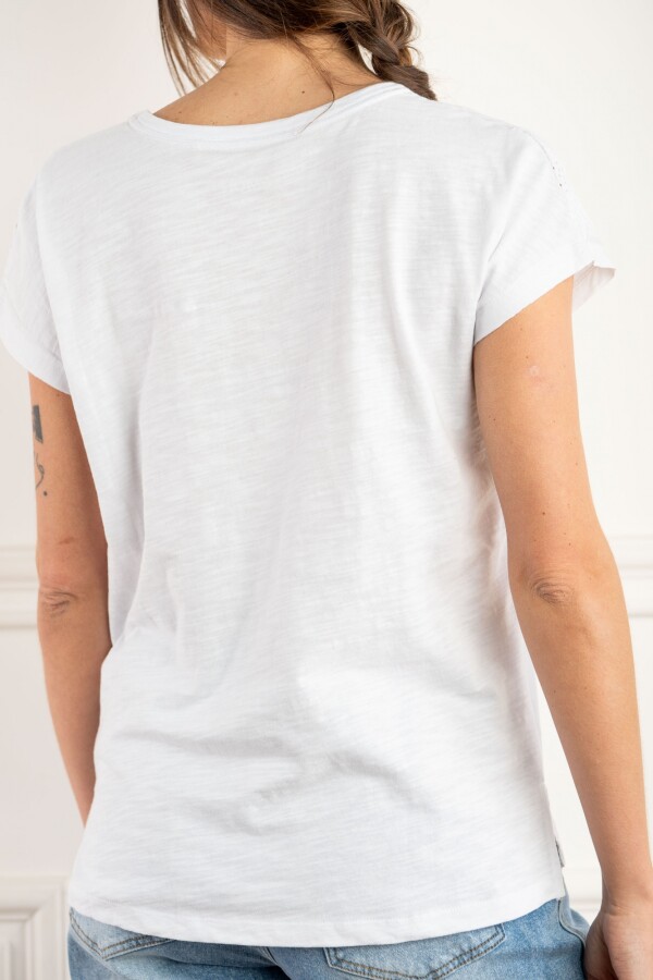 Remera Esocte V Algodón Soft Blanco