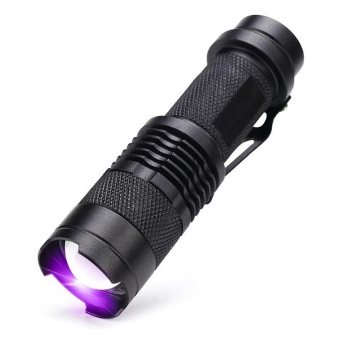 Linterna Luz Ultravioleta UV 395 nm Detector A Pila Bolsillo Variante Color Negro
