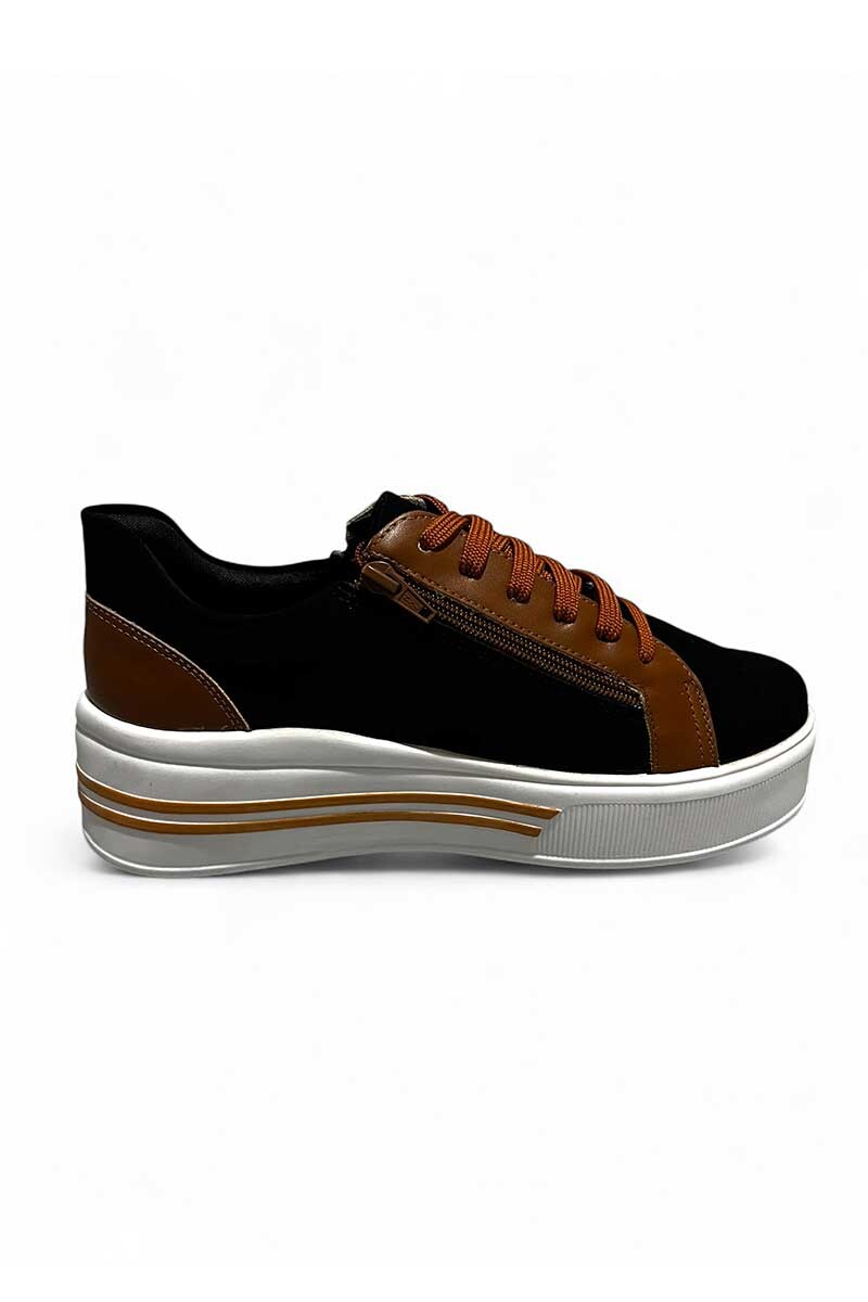 CALZADO DEPORTIVO EUROTEENS CON PLATAFORMA COMBIANADO Negro