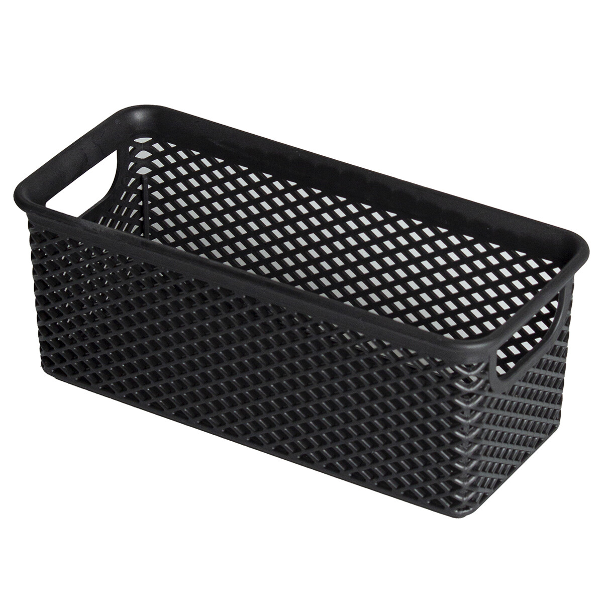 Cesto organizador calado línea rectangular P - NEGRO 