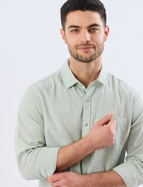 CAMISA LISA DE LINO Menta