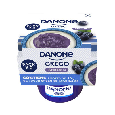 Yogur griego de arandanos x2 180g Danone Yogurt Griego Arandanos X2