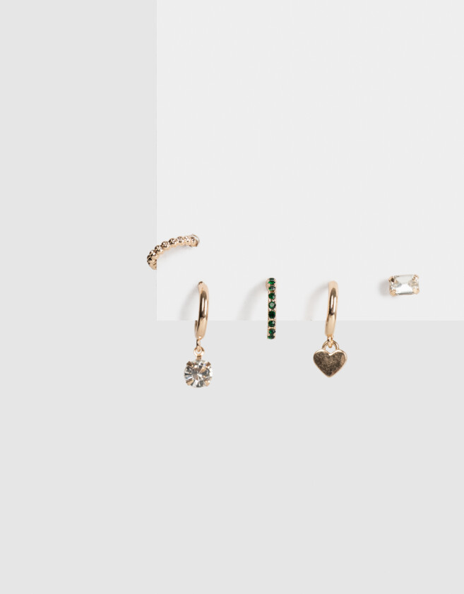 Aros Sets Con strass Set De Aros Con Strass Dorado - Dorado