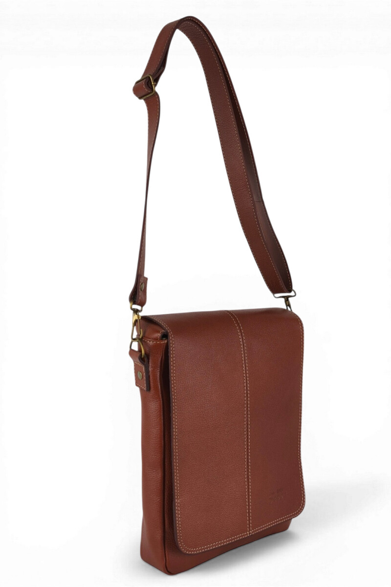 Morral con solapa mediano Marrón