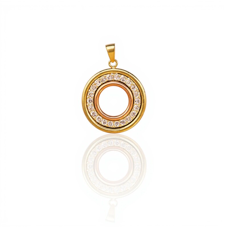 Dije Círculo-Oro bajo-Piedra Zirconia-CP8550 conpiedra