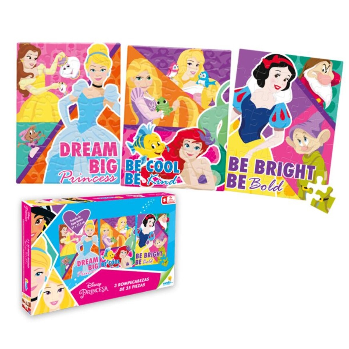 3 Puzzles de 35 pcs Princesas 