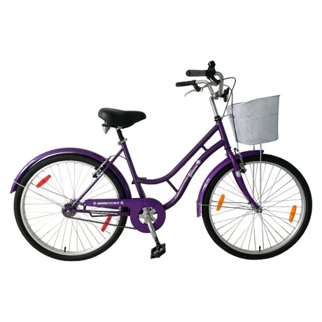 Bicicleta de paseo Baccio Ipanema Lady Vintage rodado 26 con canasto Violeta