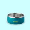 Plato comedero mascotas acero inoxidable c/ antideslizante Turquoise & Caicos