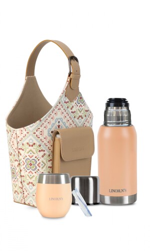 KIT MATERO NODES AZULEJO VERDE C/ CORAL PASTEL