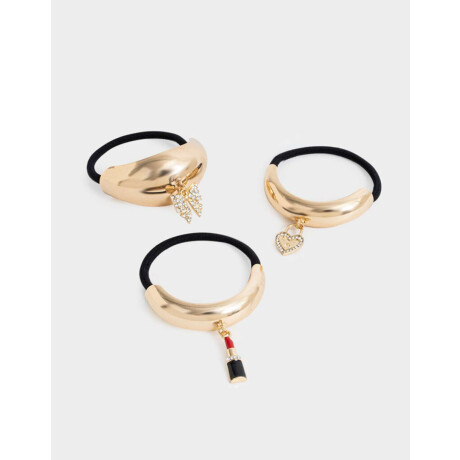 Set De Gomitas Elásticas Con Charms Combinacion Tricolor