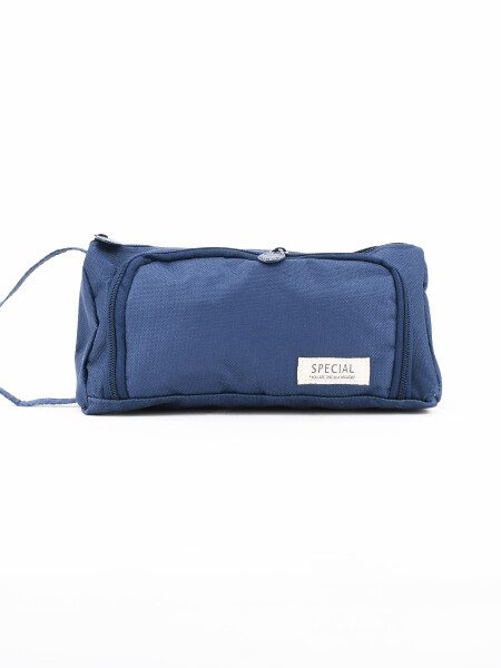 CARTUCHERA DOBLE CIERRE AZUL OSCURO