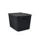 Caja organizadora símil ratán 20lt NEGRO