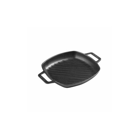 SARTEN HIERRO CURADO CUADRADO DOBLE ASA 25X25CM NEGRO