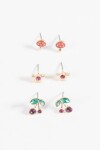 Set de caravanas pin strass dorado