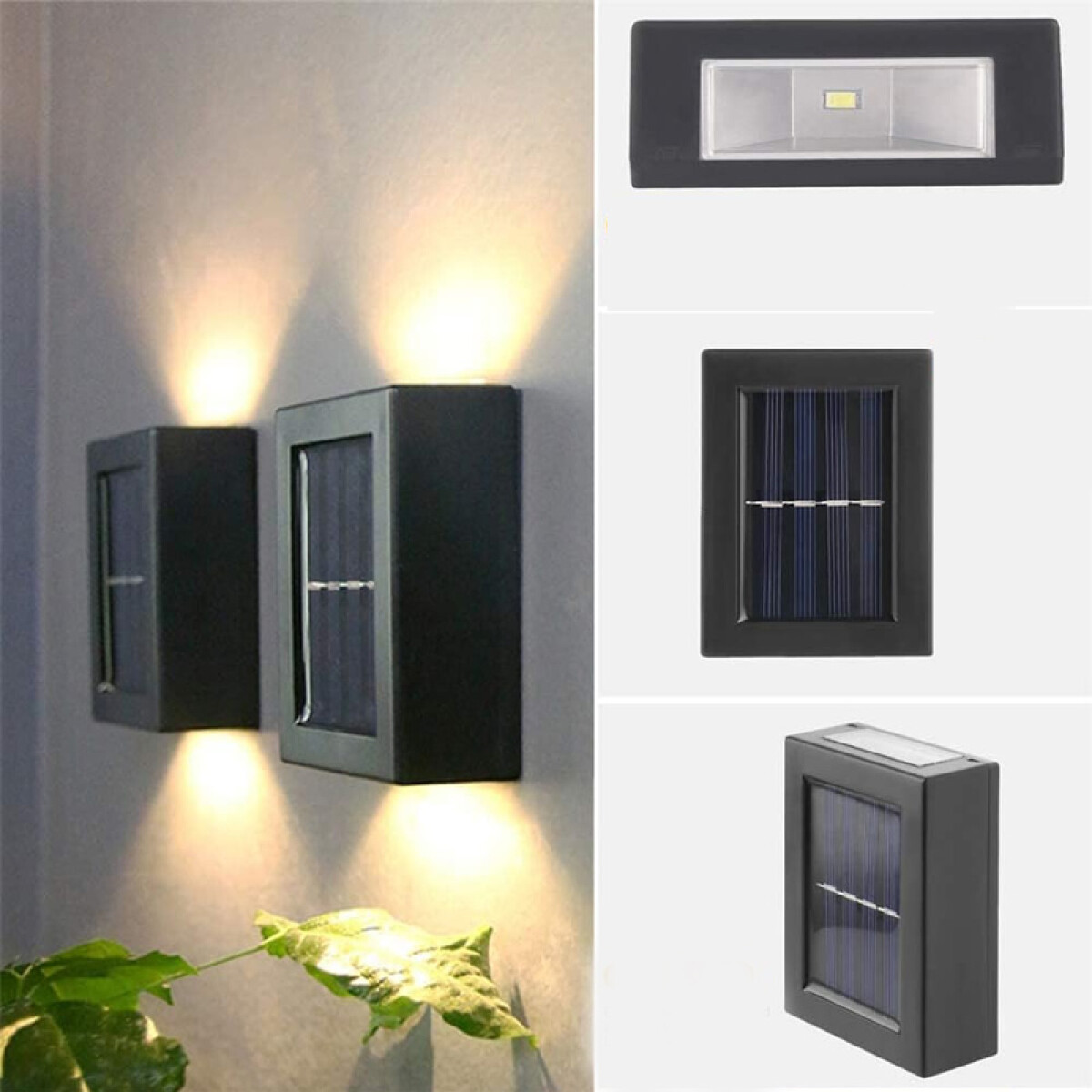 Lámpara solar de pared con sensor de luz solar para exterior - Lámpara Solar De Pared Con Sensor De Luz Solar Para Exterior 