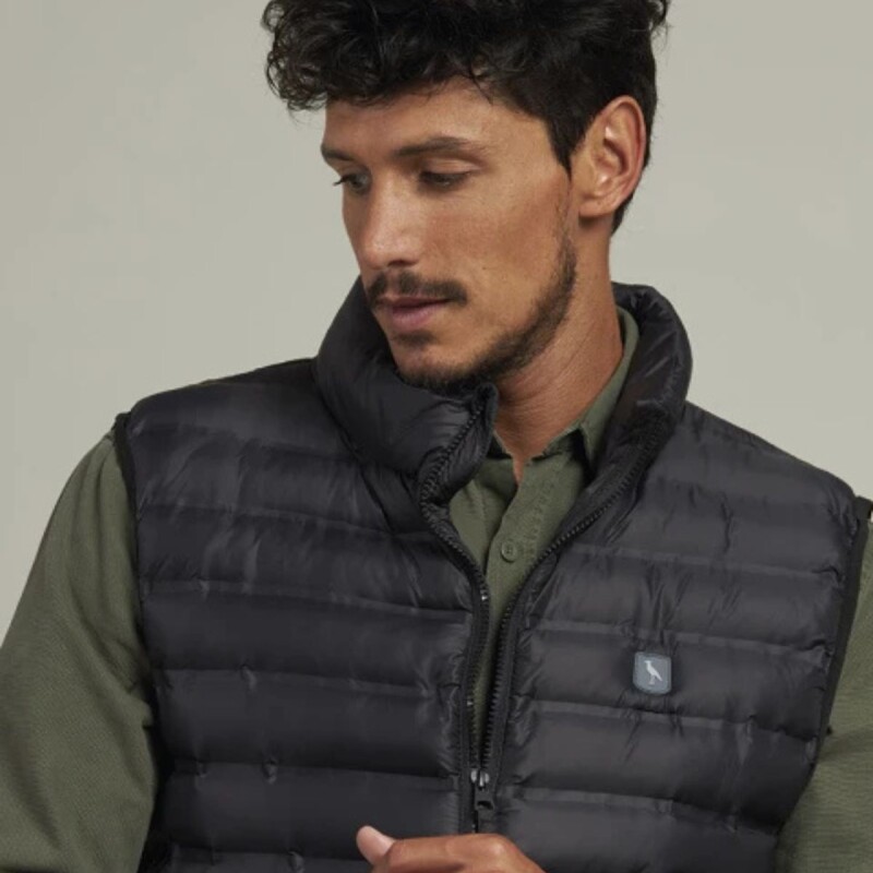 Chaleco Hombre Nylon Polanco Negro